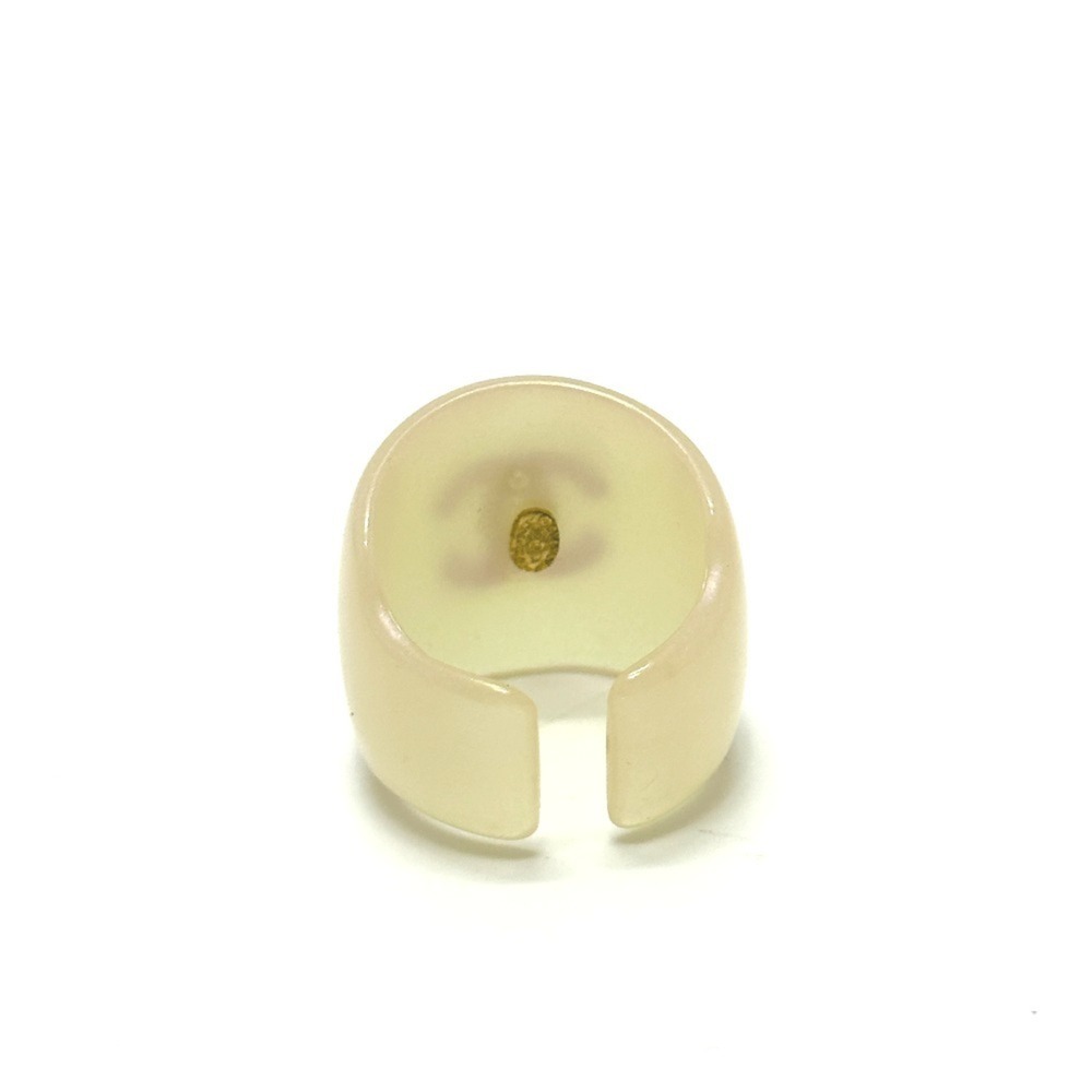 CHANEL 96A Coco Mark Ring, Plastic Fashion Accessory, Plastic, Women's, White, 1 - Picture 3 of 6